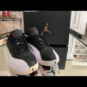 Air Jordan 12 Retro Low Black/Varsity Red-White Size 10